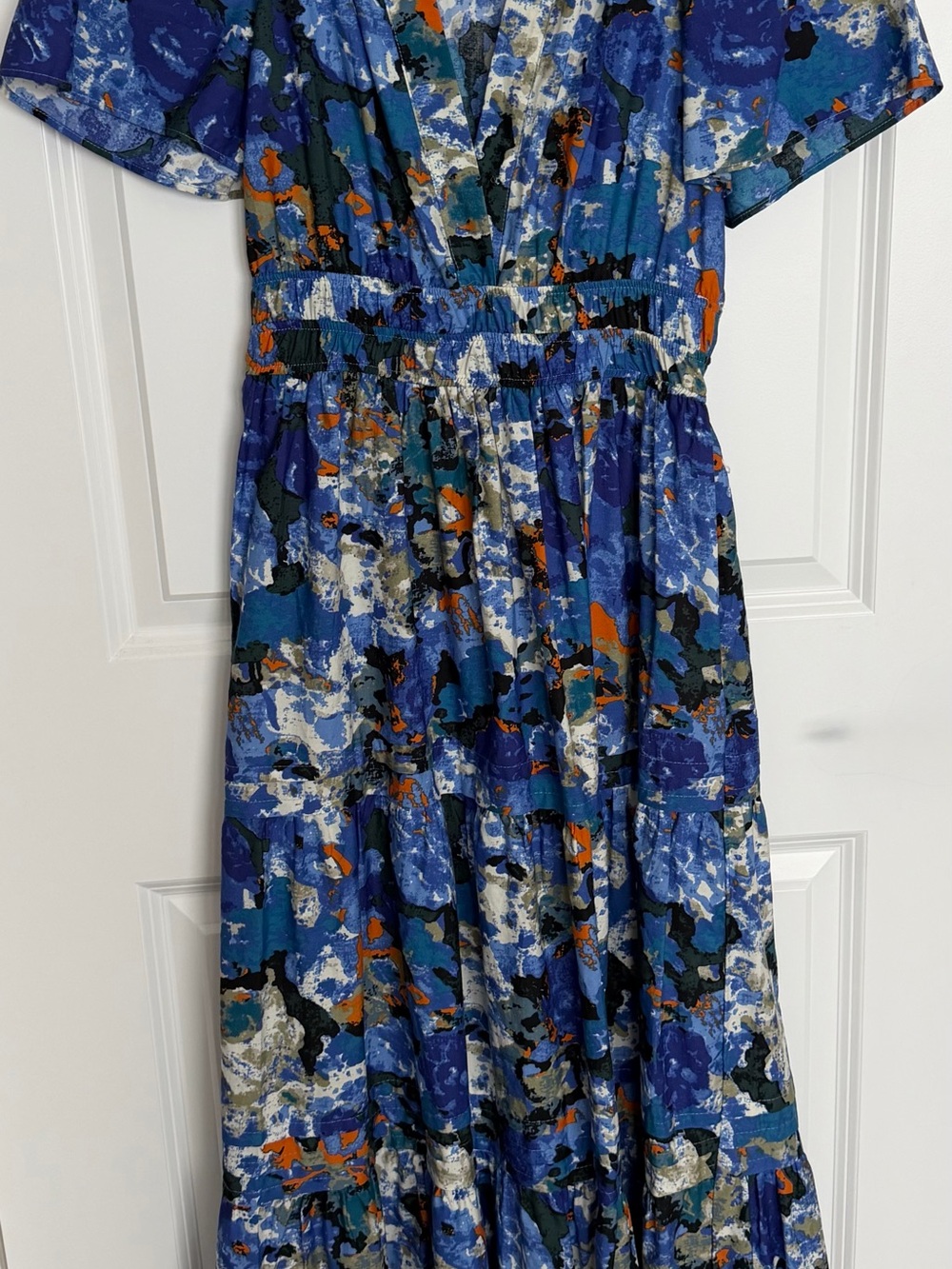 Anthropologie Somerset Blue Floral Tiered Maxi Dress - Picture 6 of 6
